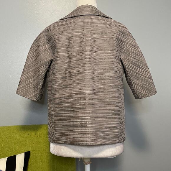Ann Taylor Gray Silver Short Sleeve Blazer Jacket - Picture 4 of 6